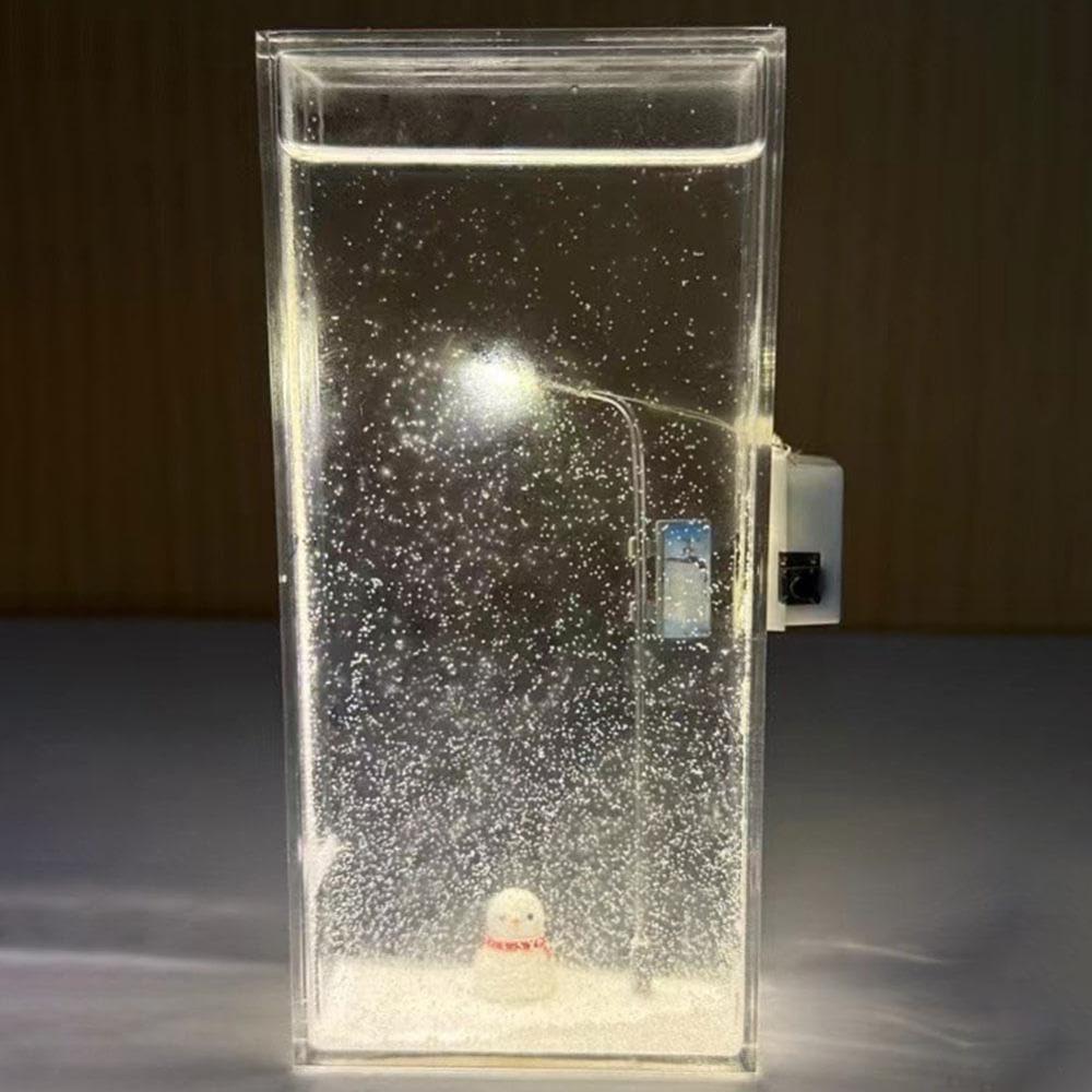 DIY Materialien Schneeszene Nachtlicht Weihnachtsdeko Schneelandschaft Nachtlicht