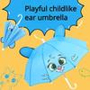 3D Ohrenform Kinder Regenschirm Jungen und Mädchen 8 Farben Niedlicher Cartoon Kinder Regenschirm Animiert Kreativ Langer Griff