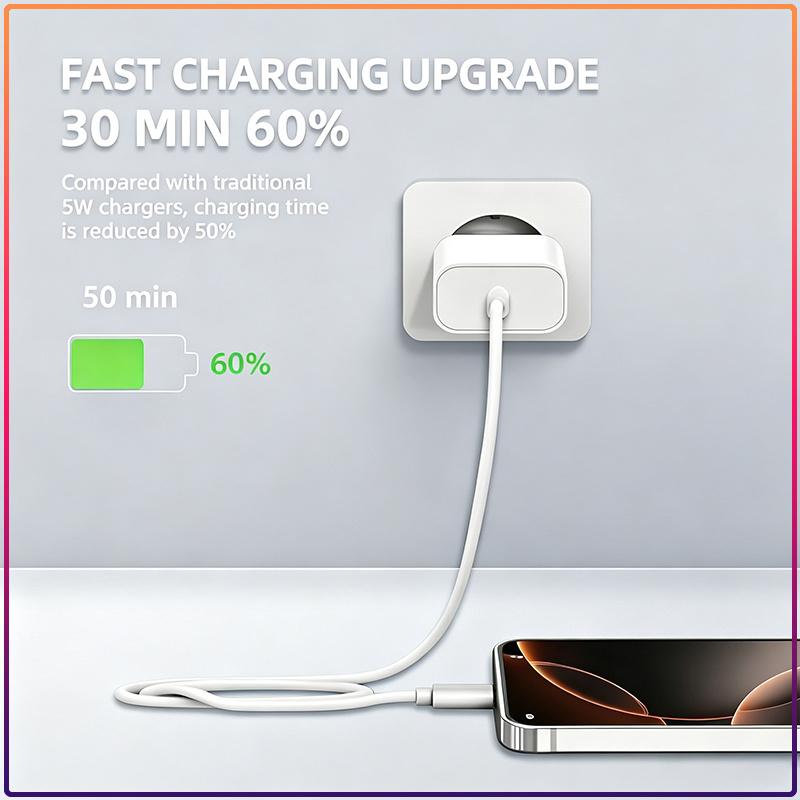 Original Portable 20W USB-C PD Fast Charging Charger EU Plug Type C Wall Power Adapter For iPhone 8 To 17 iPad AirPods