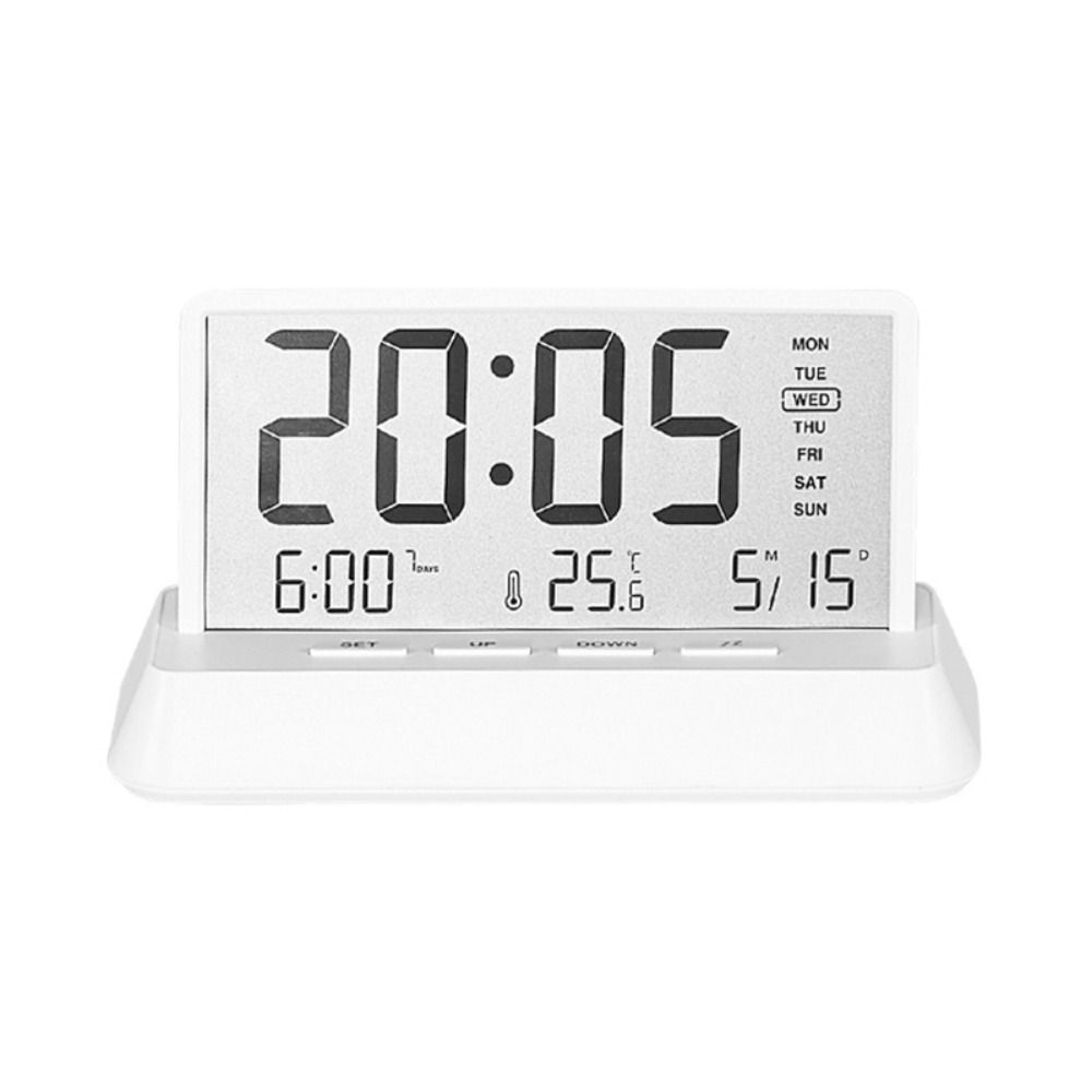 Temperature Date Week Display Table Clock 12/24H Desktop Clock Transparent Alarm Clock  Room