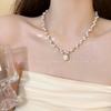 Pearl Camellia Necklace Women's New High-end Collarbone Chain Versatile Celebrity Neck Chain Tide