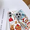 Ae106 Happy New Year Art Merry Christmas Electroplated Glass Phone Cases for Samsung S25 Ultra iPhone 16 Xiaomi Redmi Lens Full Protection Back Cover