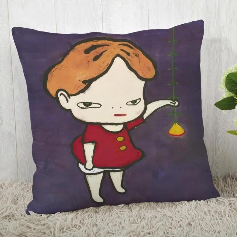 Наволочка Ёситомо Нара Квадратная Рождественская Молния Peach skin 18*18(CM)-1Pcs