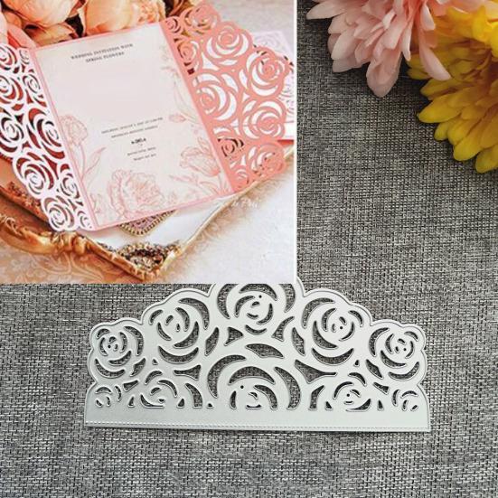 Flower Rose Border Metal Cutting Dies DIY Scrapbook Cards Making Punch Stencil