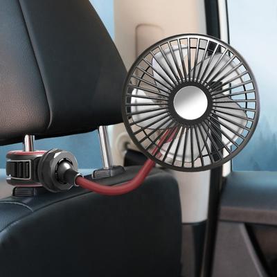 Turbo Ventilation USB Car Fan Rear Seat 360° Rotatable 3 Gear Blower Strong Airflow for SUV Vehicles Fast Cooling Accessories