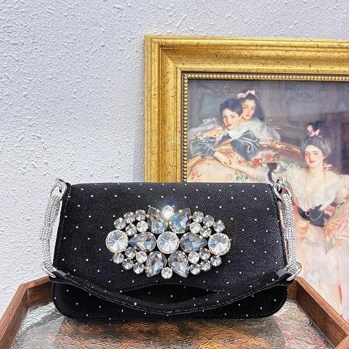 Women Chic Boutique Shiny Crystal Satin Evening Clutch Purse Wedding Party чёрный