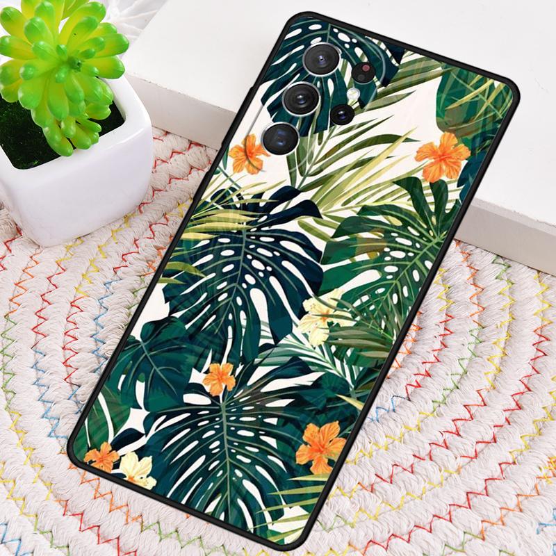 Palm Tree Leaves Plant Flower Silicone Phone Case For Samsung Galaxy Note 10 Pro S26 S25 S24 S23 S22 S21 Plus Ultra Capa Cover