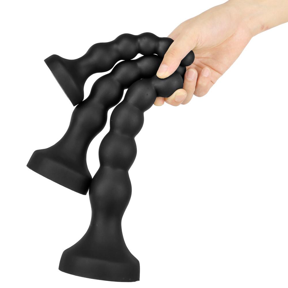 New Five Bead Anal Strips Liquid Silicone Soft dildo Masturbator with Anal Stopper and Expansion for Men's Postcoital Orgasm Products