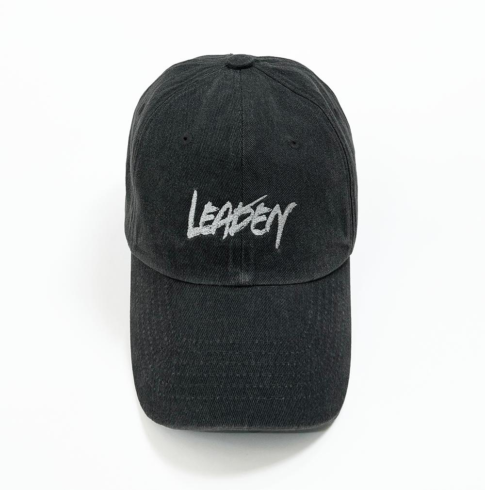LEADEN Vintage Washed Calligraphy Ball Cap [Charcoal]