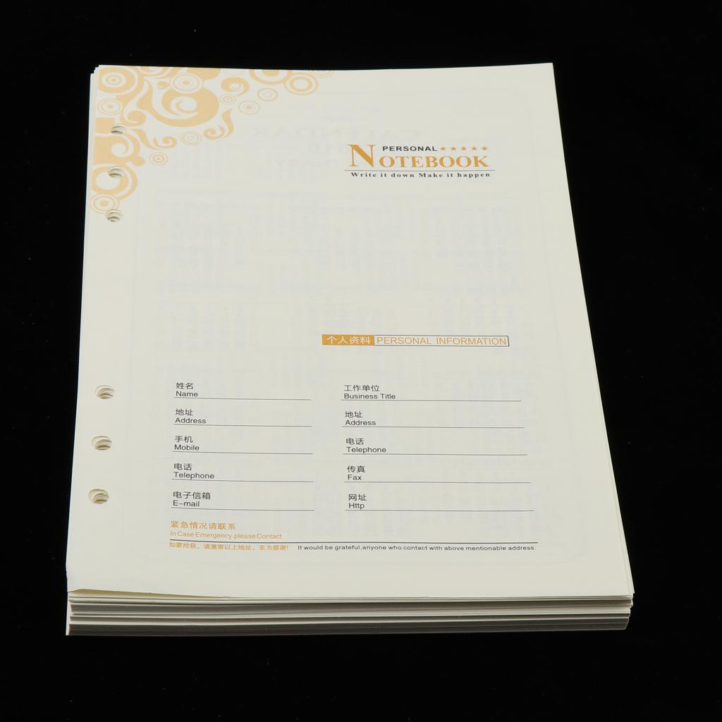 Wide Ruled Loose Leaf Filler Paper,8.19×5.59inch,6 Ring A5 Size