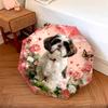 Heart and Shih Tzu pattern, automatic folding umbrella, portable and foldable design, 8 ribs, a Christmas or birthday gift.