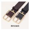 Womens Genuine Leather Belt With Pin Buckle Slim Fit Waist Cincher Jeans Casual Pants Vintage Minimalist Style