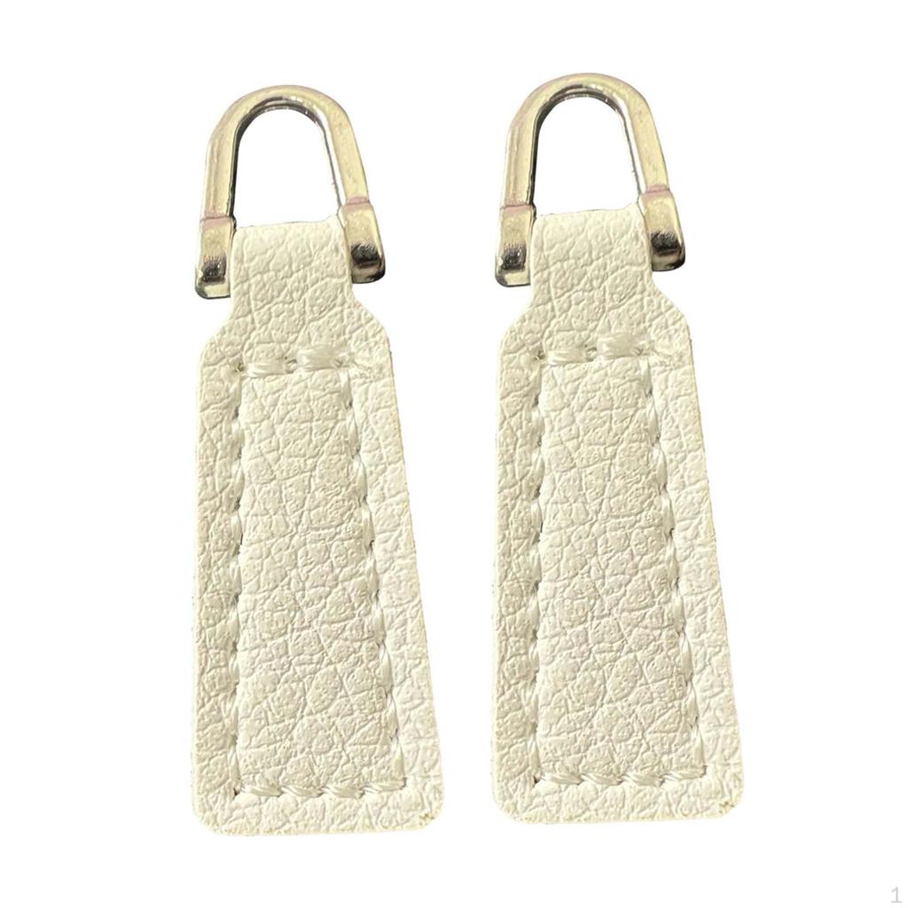 2Pcs Zipper Pulls Artificial Leather Repair Pull Strap Pullers Zip Puller Tag for Jacket Boot