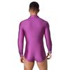 Mens Shiny Rhinestones Latin Dance Leotard Turn Down Collar V Neck Long Sleeve Button Shirt