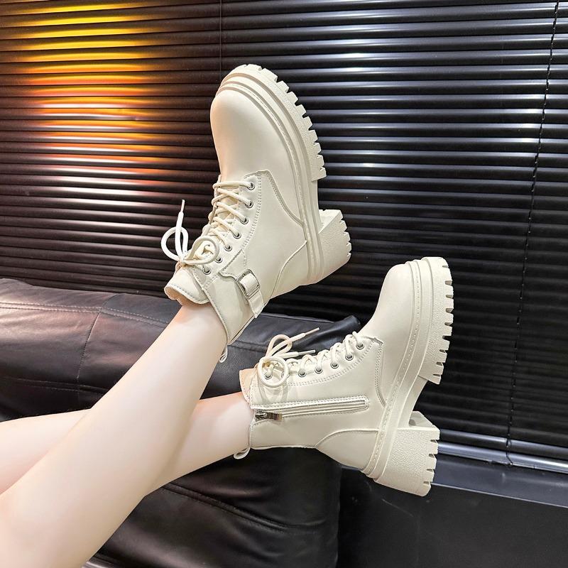 2026 New Ankle Boots Women Fashion Autumn Casual Female Chelsea Booties Punk Gothic Shoes Platform Short Leather Boots