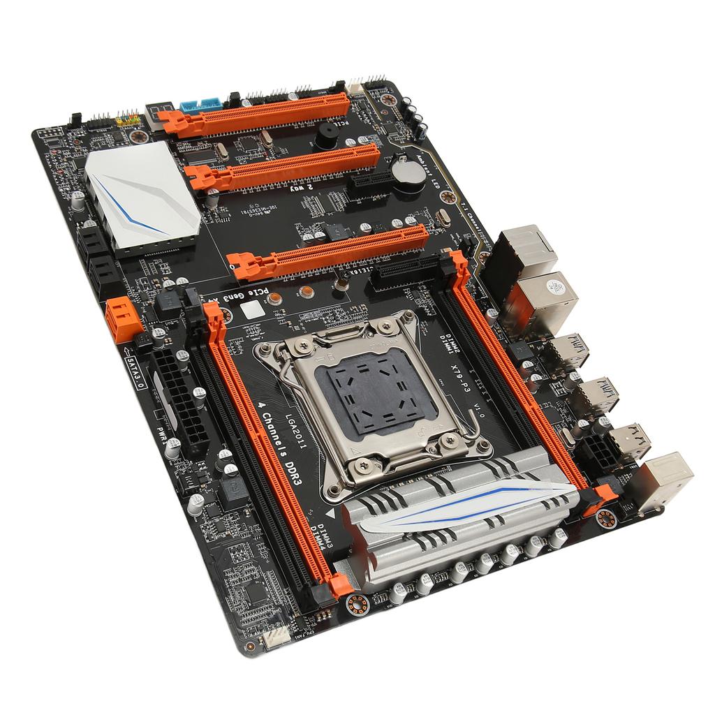 X79‑P3 Computer Motherboard 4 Channel Support LGA2011 E5 V1 V2CPU 4X8GB 32GB DDR3 Memory ATX Gaming Mining Card