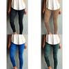 Womens Casual Slim High Elastic Pencil Long Pants Leggings In Vibrant Blue Green And Classic Black