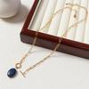 Ins Fashionable Versatile Necklace for Women Natural Stone Turquoise Paperclip Chain Necklace