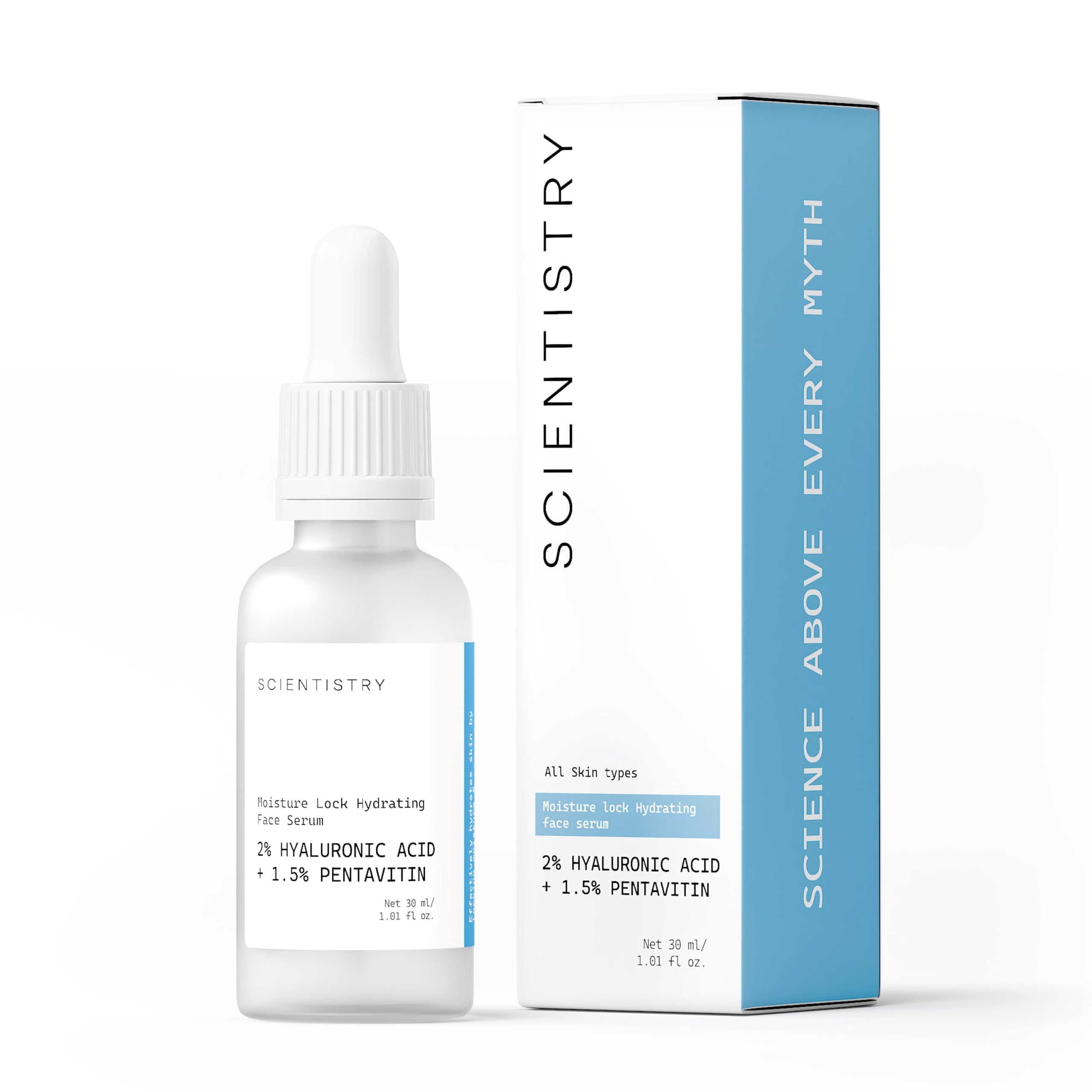 Scientistry Moisture Lock Hydrating Face Serum with Hyaluronic acid I Hydration & Moisturizing I Softens & Smoothens INon-irritating I Ideal for dr