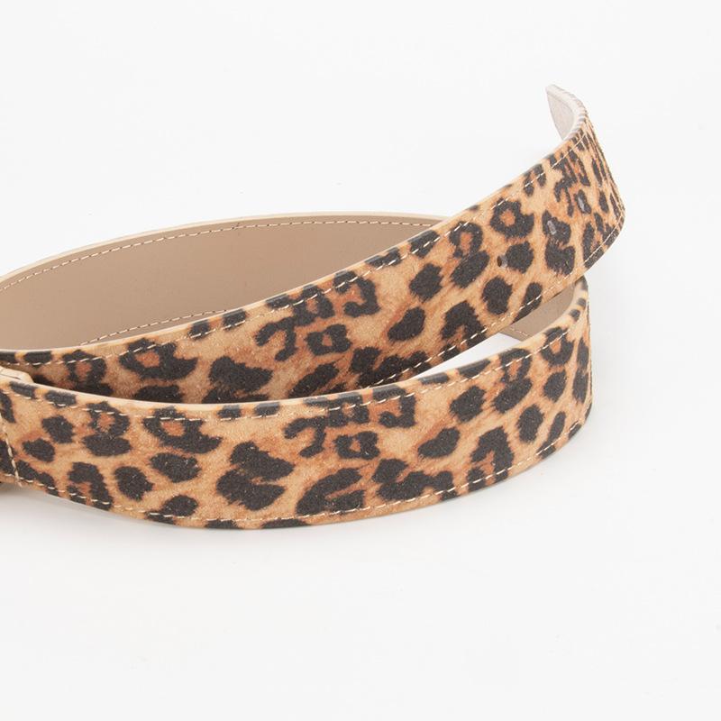 Leopard Print Genuine Leather Belt for Women, Alloy Pin Buckle, High-quality, Versatile, Simple Jeans, Niche Belt for Women