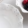 Hollow Out Ceramic Plates French Style Relief New Household 8 Inch Exquisite Dessert Dish High Aesthetic Kitchen Tableware