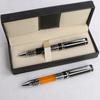 Chinese Enterprises Supply Iridium Nib Acrylic Metal Gifts Pen Leather Gift Box Set Business Signature Pen Ballpoint Pen