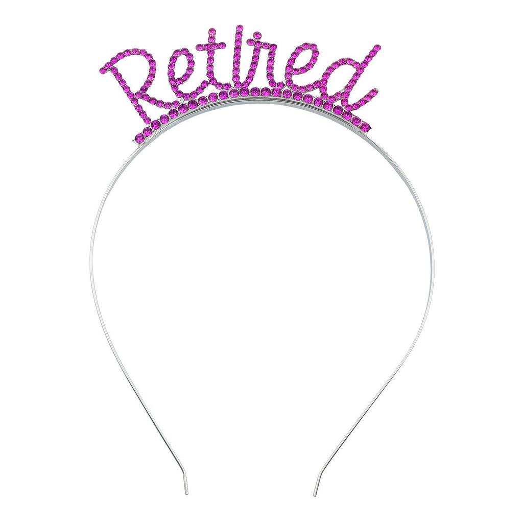 Europäisch-Amerikanisches Strass 'Retire' Stirnband - Damen Ruhestandsparty Haarschmuck