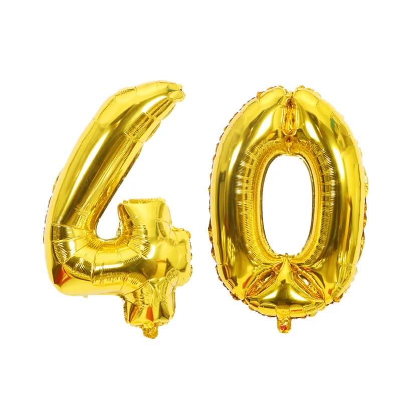 32 Zoll Gold Silber Zahlen Folienballons 10 20 30 40 50 60 70 80 90 Jahre Alt Kind Erwachsener Geburtstag Jubiläum Party Dekoration