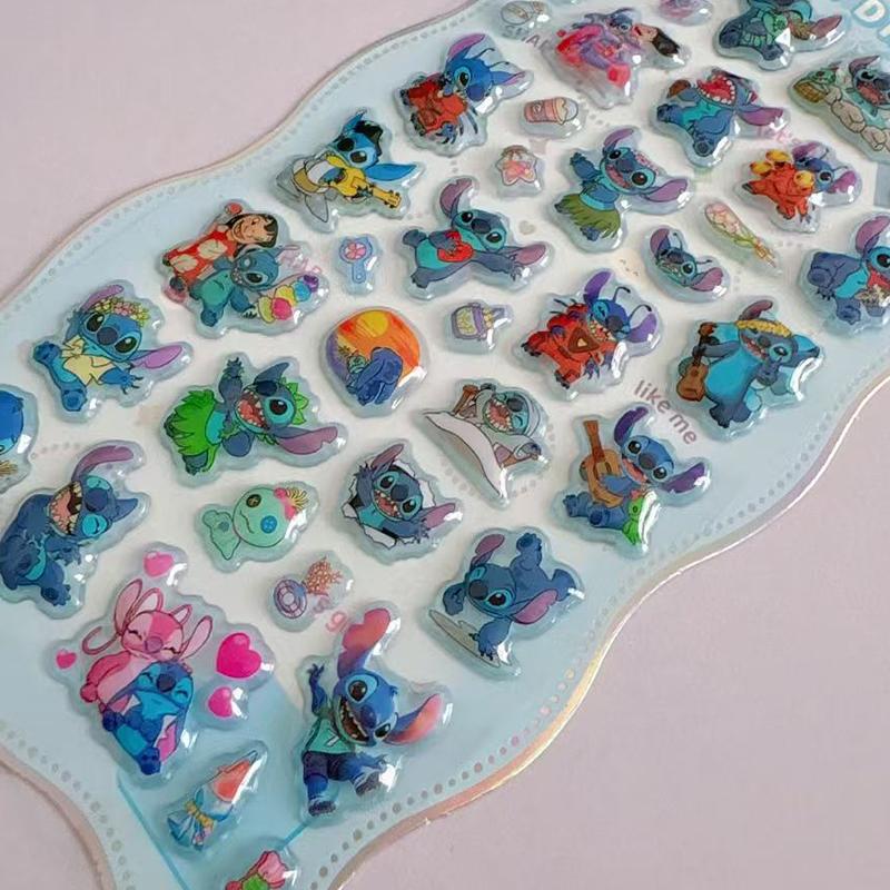 Stitch Cartoon Stationery Stickers for DIY Journals, Scrapbooks, School Supplies, Assorted Patterns, Self-Adhesive, Waterproof
