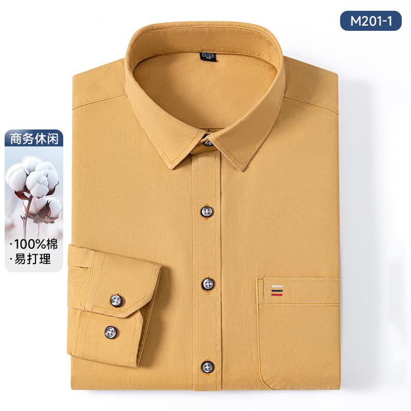 7XL Solid Color 100 Cotton Long Sleeve Shirt Men Business Casual White Shirt Black Blue Men Shirt Long Sleeve Slim Fit Pocket