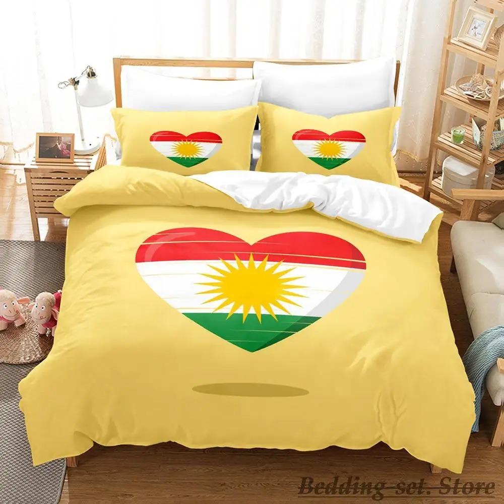 Kurdistan Flag Bedding Set Single Twin Full Queen King Size Bed Set Adult Kid Bedroom Duvetcover Sets Parure De Lit Bed