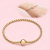 Bracelet en Argent Sterling S925 Plaqué Or 18 Carats Bracelet Charm Perle Ronde avec Fermoir Boule Ouverte Compatible avec Pendentifs Bijoux pour Femmes Cadeau