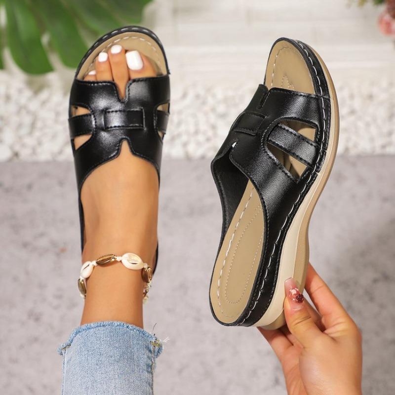 Fashion 2025 Summer Women Wedge Sandals Premium Orthopedic Open Toe Sandals Vintage Anti-Slip Leather Casual Female Platform Retro Shoes