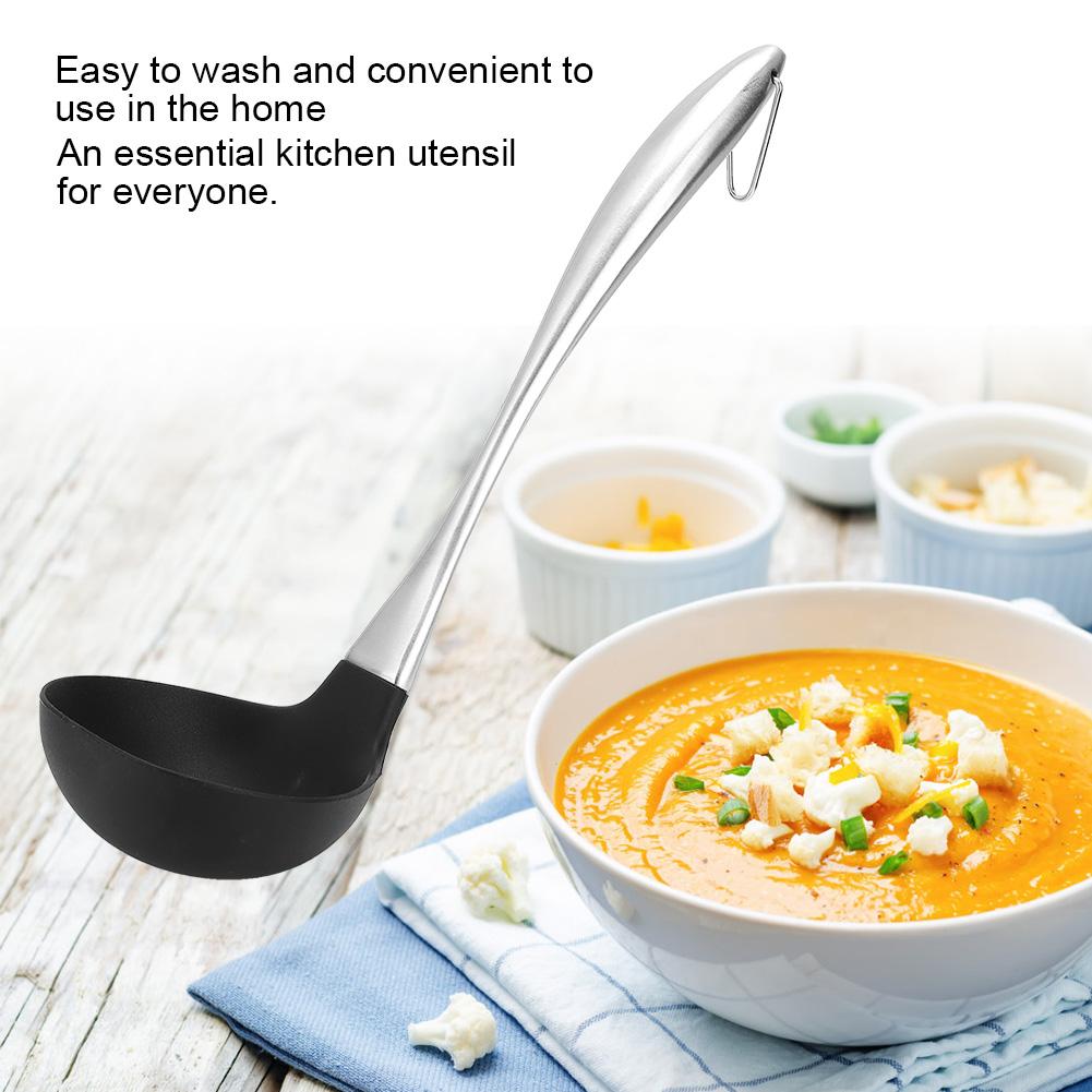 Edelstahlgriff Silikon Kochlöffel Schöpflöffel Suppenkelle Küchenutensilien Küchenwerkzeug