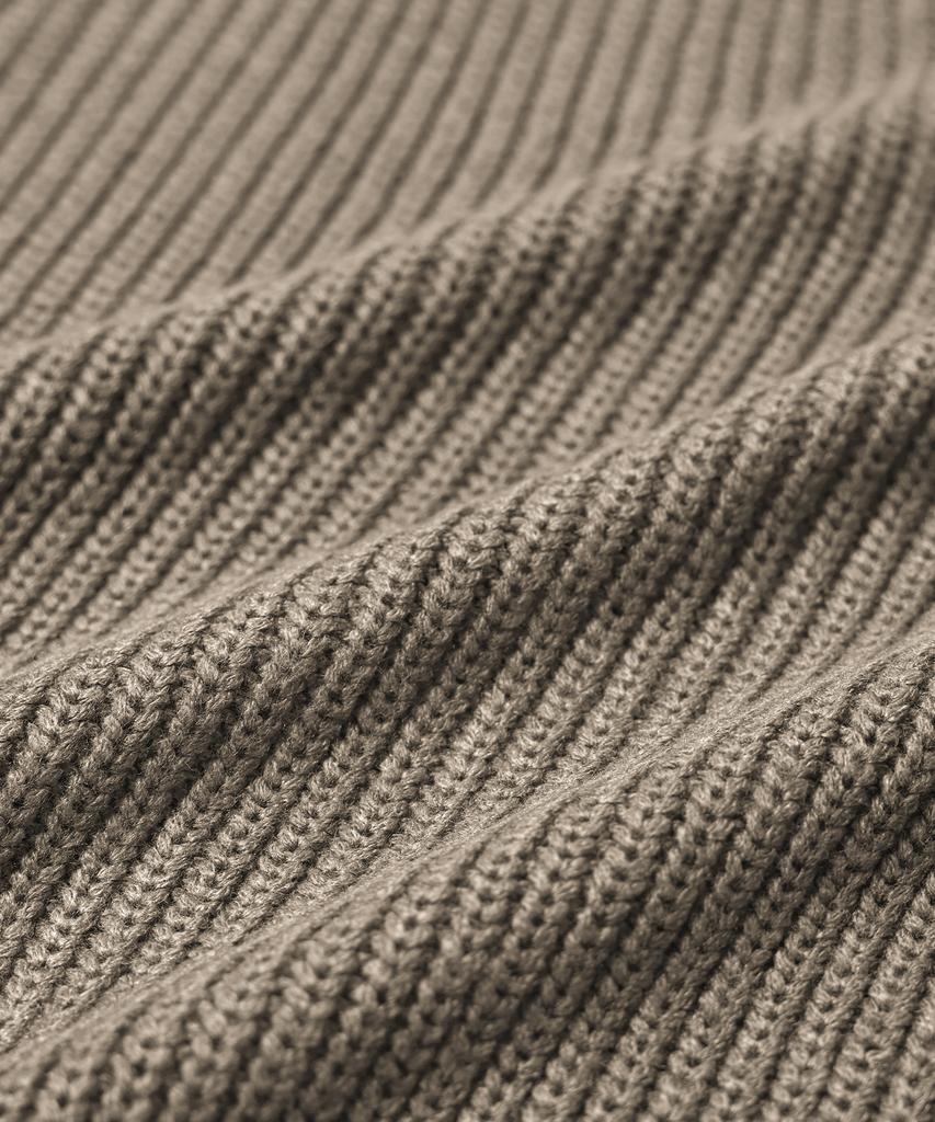 LEMAIN SECOND Oversized Voluminous Washable Half-Zip Hacci Knit [Beige]