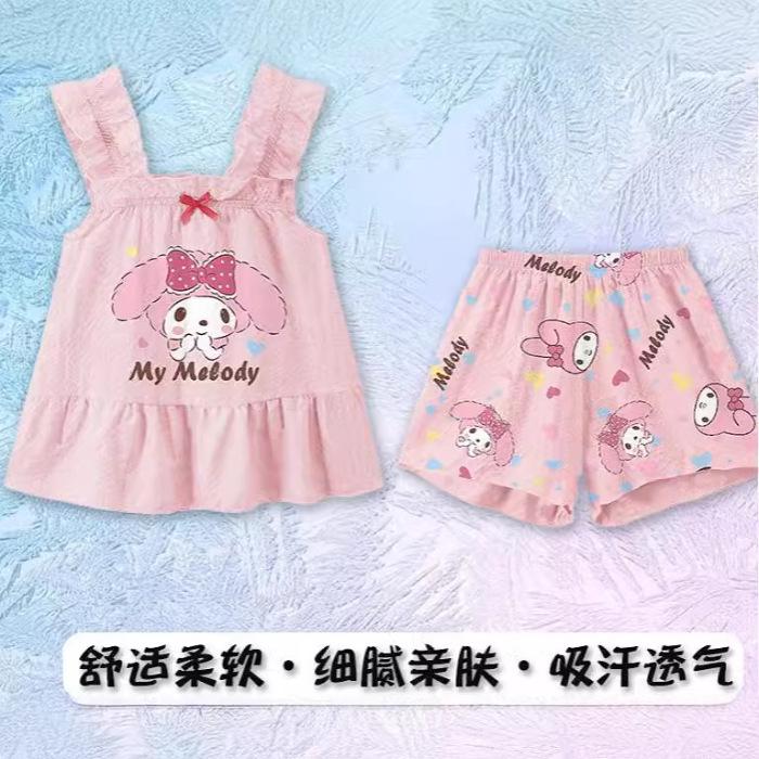 Girls Summer Sleeveless Princess Print Cami Pajamas 90