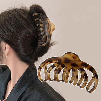 Korean Solid Color Large Hair Claw For Women Girls Elegant Acrylic Hairpins Barrette Crab Hair Clips Headwear Hair Accessories