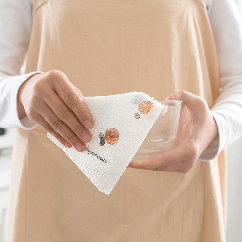 30/50/100/200pcs Absorbent Towel Kitchen Paper Thickened Non-woven Disposable Rags