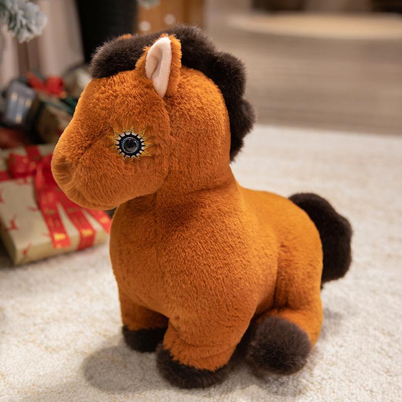 Cartoon Soft Little White Horse Doll Plush Toy Foal Zodiac Horse Doll Children Accompany Soothing Doll