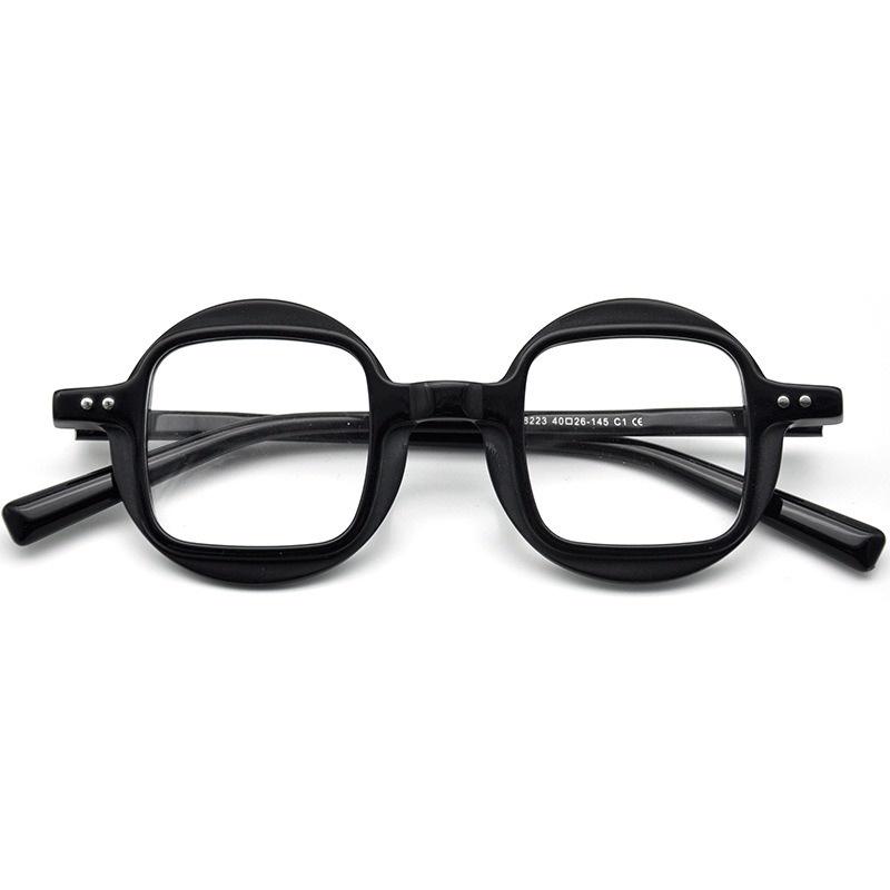 

Unisex Square Acetate Glasses Frame Fashionable Personalized Glasses Hand Made Eyeglasses for Men And Women чорний