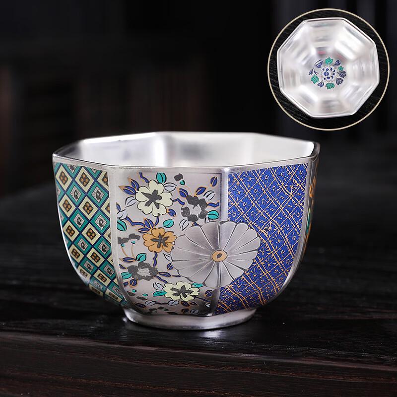 Hongyuetang Enamel Glazed Silver Inlaid Ceramic Master Teacup