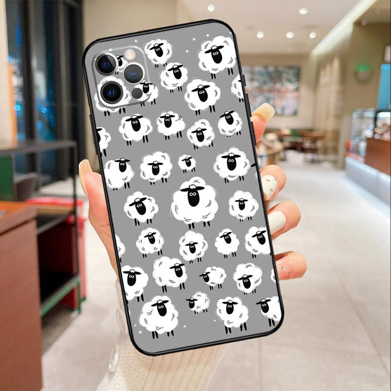 Cute Sheep Phone Case For iPhone 17 16 15 14 13 11 12 Pro Max mini 16 Plus 16e 17 Air Protective Cover