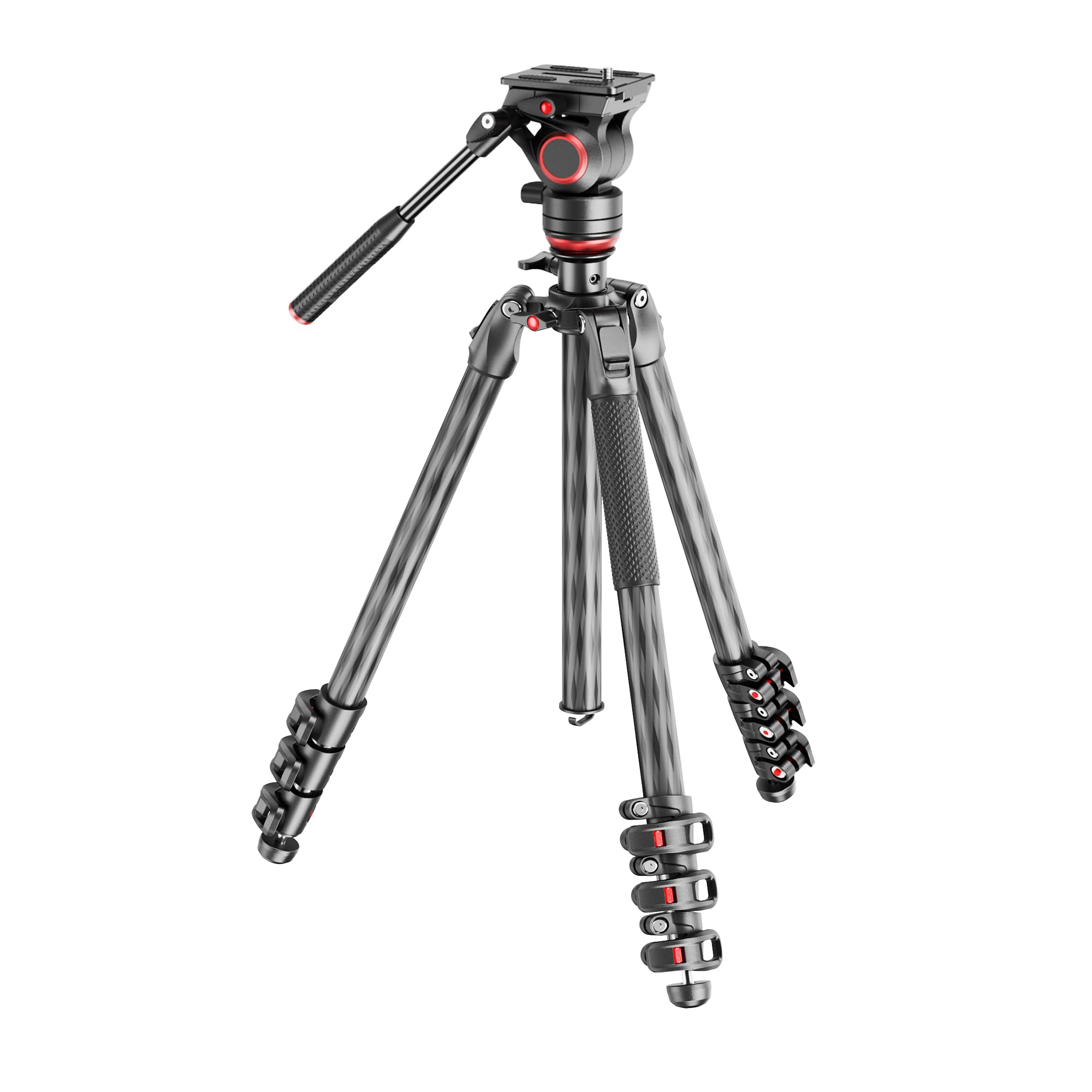

MILIBOO Lightweight Carbon Camera Small Portable Product Weight 3 Stages Maximum Height Load Capacity 75mm Bowl Diameter Skeleton Hydraulic Damping