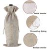 Burlap Wine Gift Bags, 24 Pcs Jute Drawstring Wine Bottle Covers with Ropes and Tags for Christmas