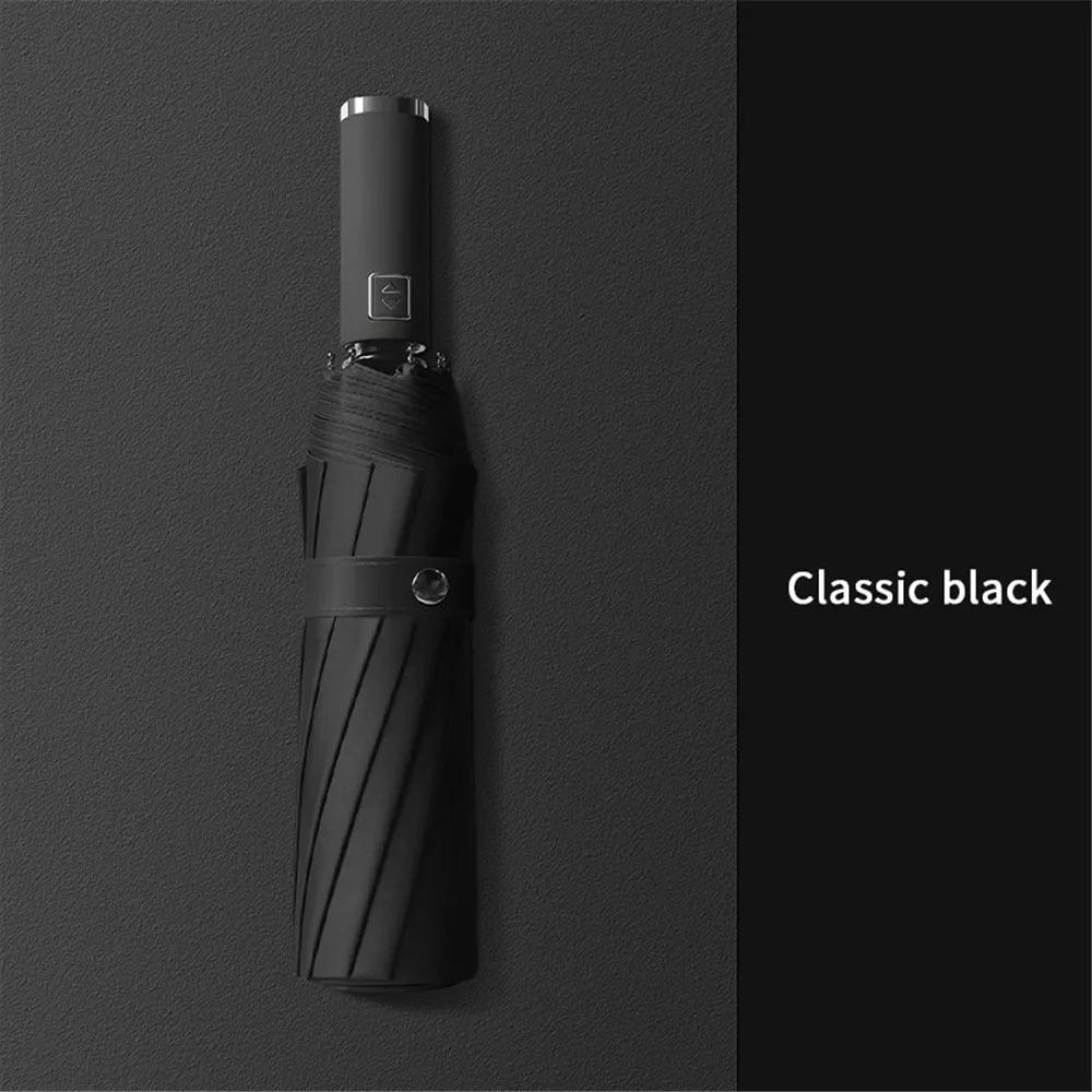 Protable Windproof Automatic Umbrella 12-bone Sunny and Rainy Dual Use 3 Folding Umbrella Vinyl Sun Shade UV Protection Parasol