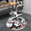 1PC Winter Snow Dog Office Round Area Rug, Mat Suitable For Office, Under Office Chairs Bedroom Living Room Home Decor, Room Deco