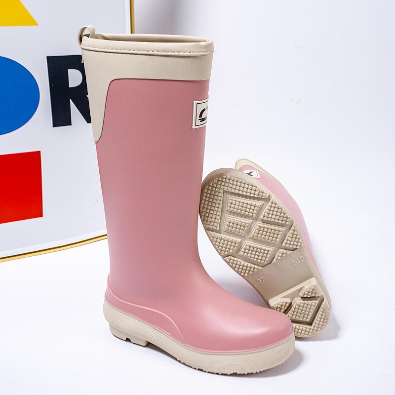 Tall rain shoes women's fashion rain boots outdoor waterproof shoes rubber shoes piled thickened waterproof boots