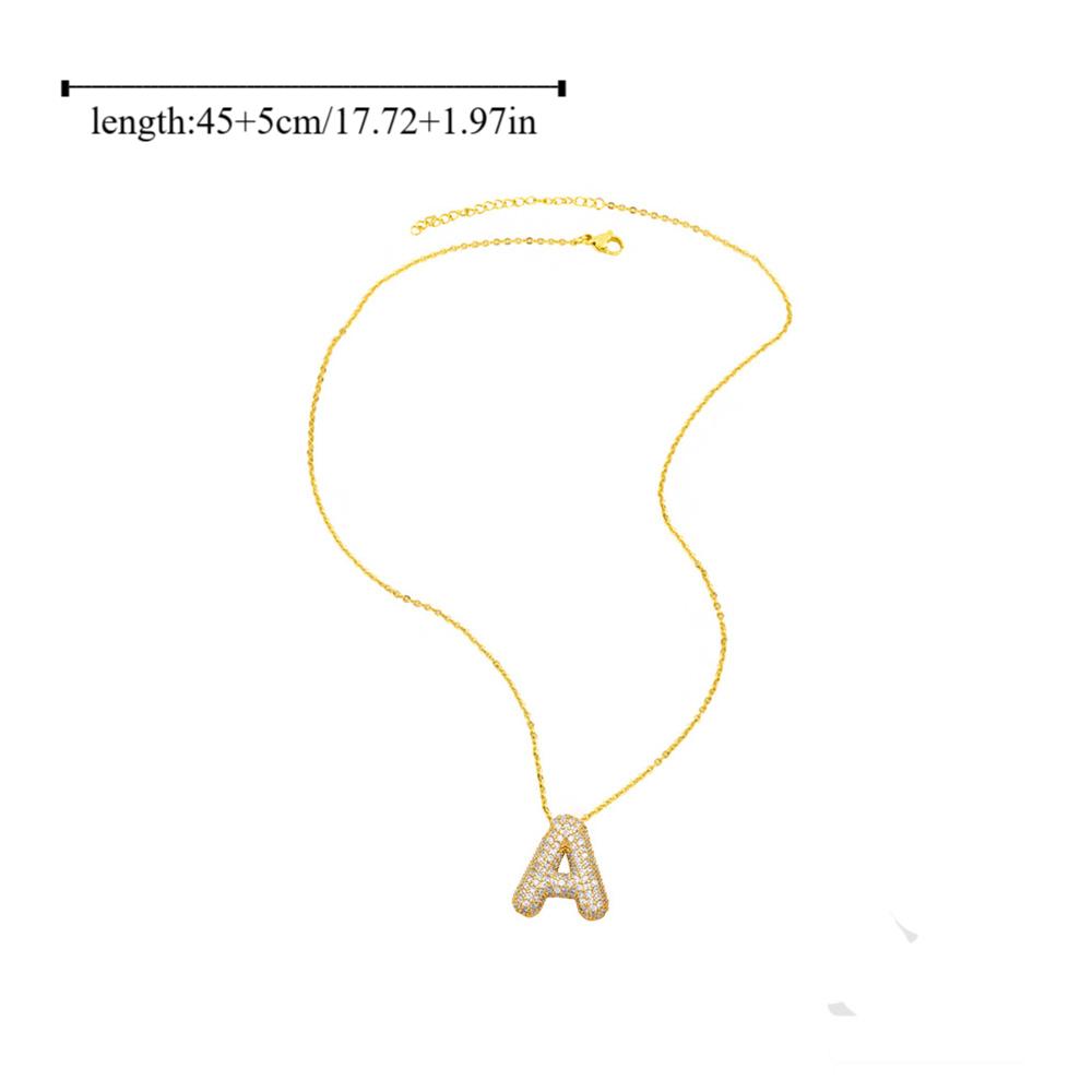 Alphabet 26 Letters Necklace Gold Color Women Sweater Chain Simple A-Z Letter Clavicle Chain  Daily
