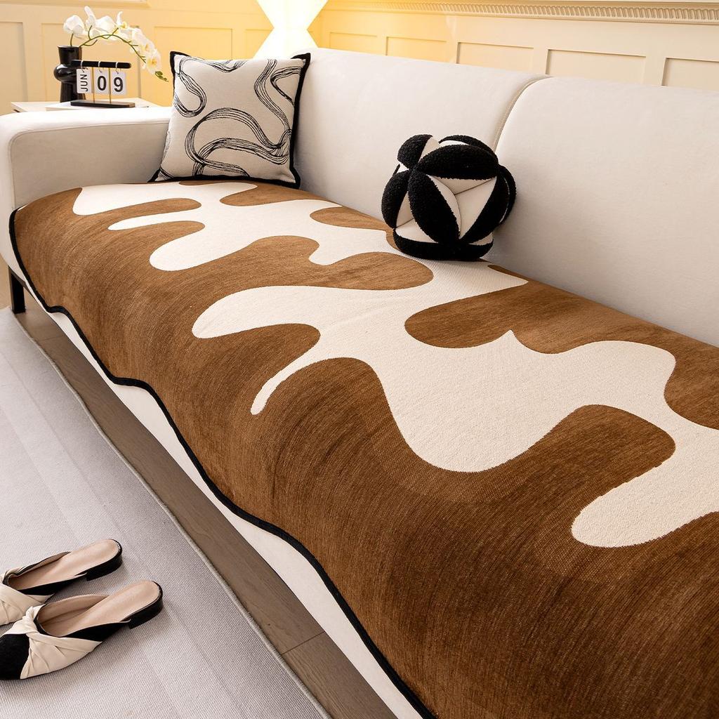 Nordic Special-Shaped Sofa Cushion Is Universal In All Seasons  New Leather Sofa Seat Cushion Fixed Non-Slip Sofa Cover Cloth Towel
