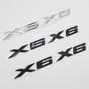 3D ABS Chrome Black Logo X6 Nameplate Sticker Rear Trunk Emblem Badge Decals For E70 E71 G06 F16 F86 M50d Car Accessories GX6